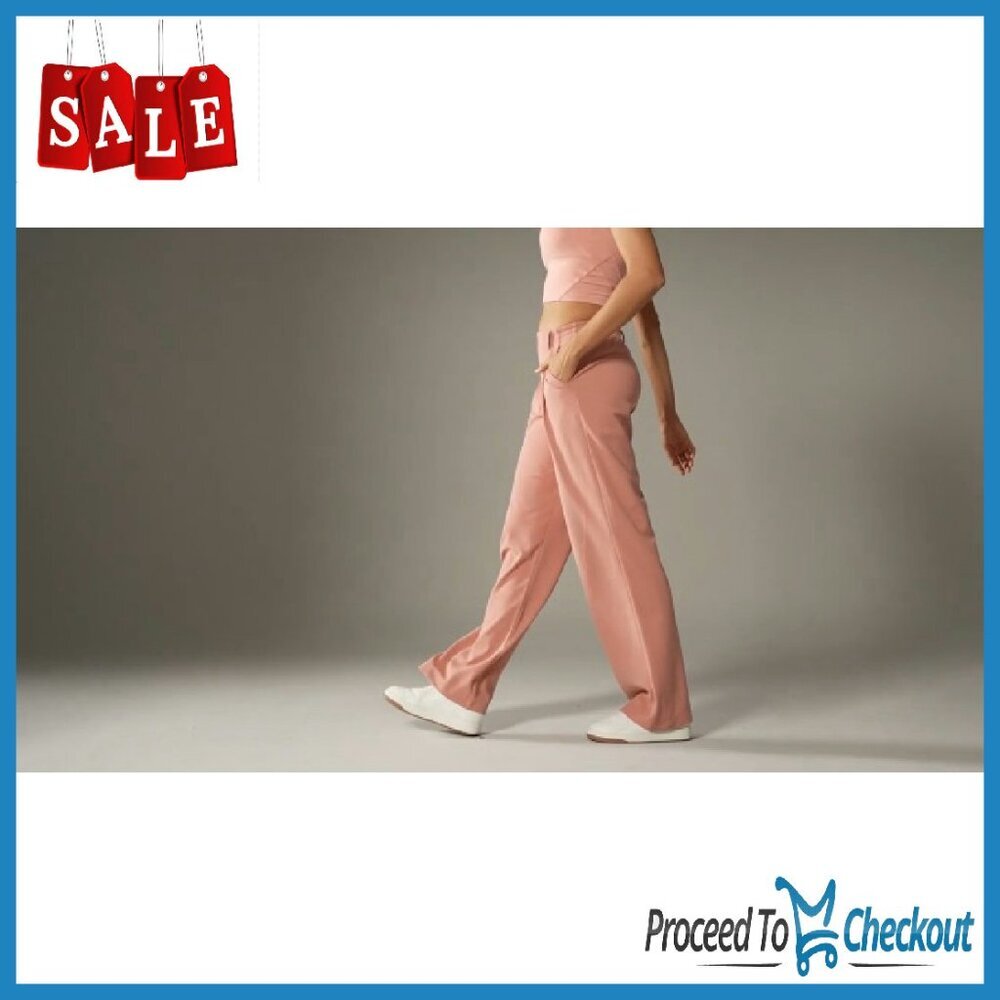 Wide Leg Work Pants High Waisted Stretchy Pull On Business Casual - Picture 8 of 8